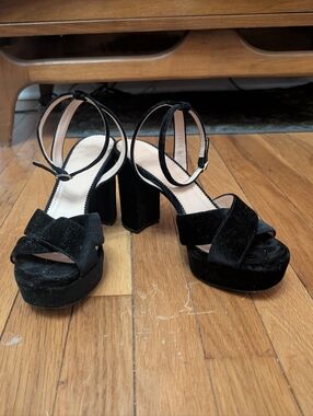 J. Crew Velvet Platform Heels